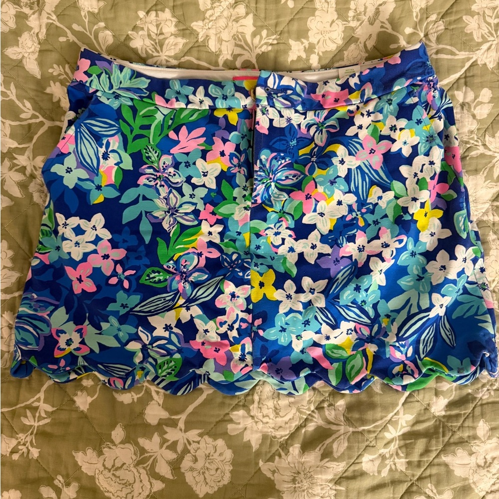Lily Pulitzer Floral Scalloped Hem Skirt